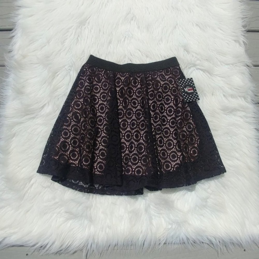 Disney Minnie Rocks the Dots Girls Small Black Lace Skirt